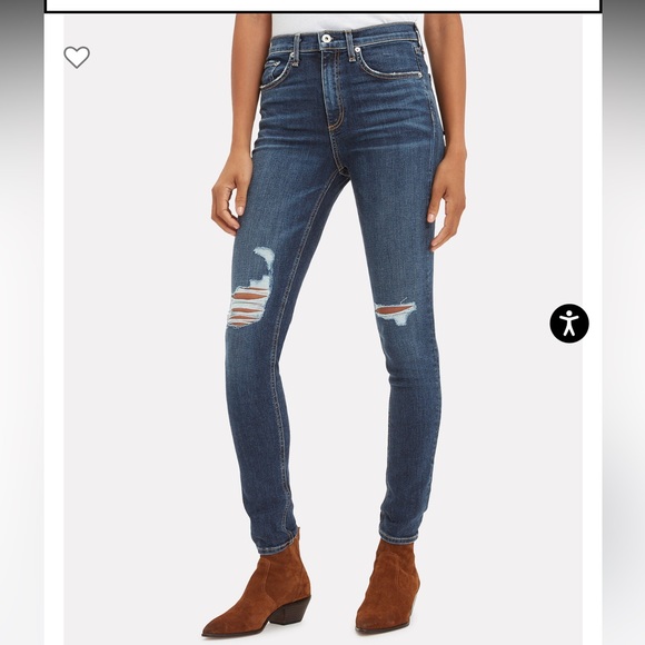 Rag and Bone destroyed high rise jeans. Size 29. - Picture 3 of 12